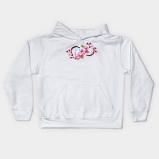 Infinity with Sakura Blossom Kids Hoodie